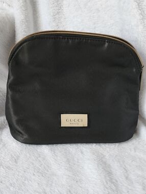 Gucci Black Cosmetic Pouch with Gold Zip